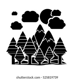 Isolated forest and mountain design