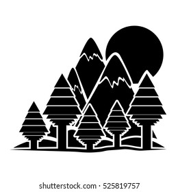 Isolated forest and mountain design