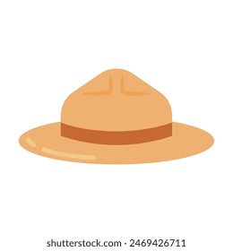 Icono de sombrero de guardabosques aislado Ilustración vectorial