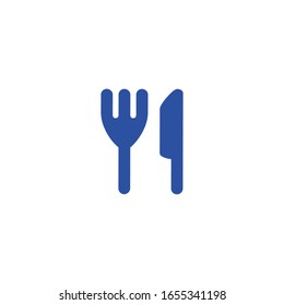 Isolated Fork and Knife Emoji, Emoticon, Vector Icon, Pictogram