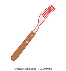 Isolated fork on a white background, Vector illustration