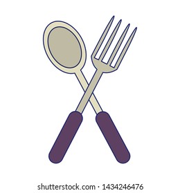 isolated fork, plate and spoon symbols vector illustration graphic design