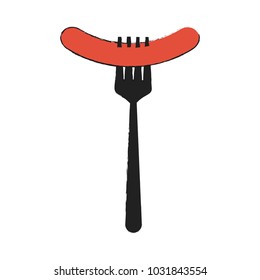 Isolated fork with sausage design