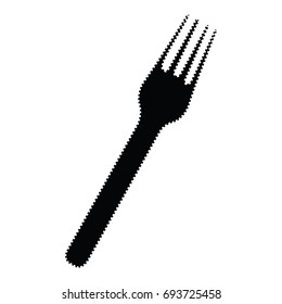 Isolated fork silhouette on a white bckground, vector illustration