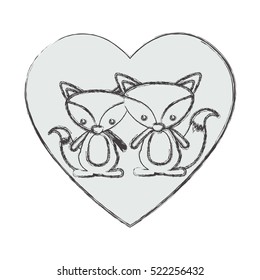 Isolated fox cartoon design