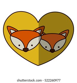 Isolated fox cartoon design
