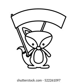 Isolated fox cartoon design