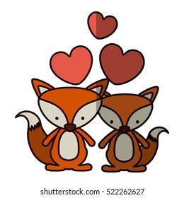 Isolated fox cartoon design