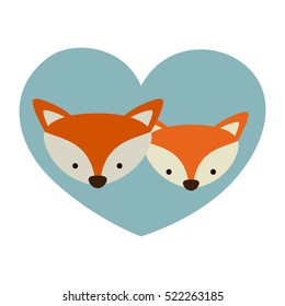 Isolated fox cartoon design