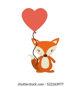 Isolated fox cartoon design