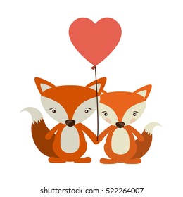 Isolated fox cartoon design