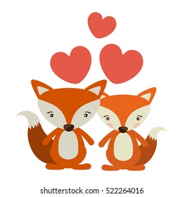 Isolated fox cartoon design