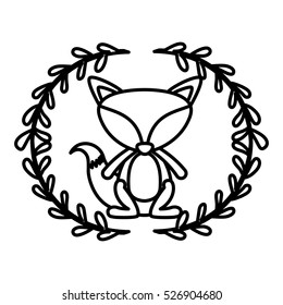 Isolated fox cartoon design
