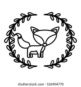 Isolated fox cartoon design