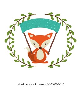 Isolated fox cartoon design