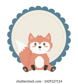 Isolated fox cartoon design vector illustration