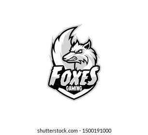 Isolated fox vector, esport gaming logo design
