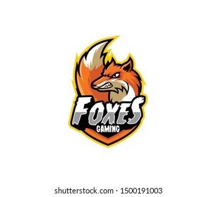 Isolated fox vector, esport gaming logo design