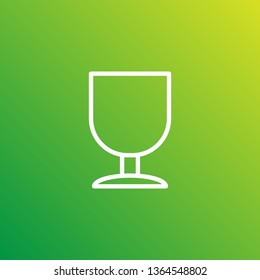 Isolated fragile icon line symbol on clean background. Vector goblet element in trendy style.
