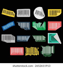 Isolated Fragile Sticker Design with Barcode Broken Symbol for Business
