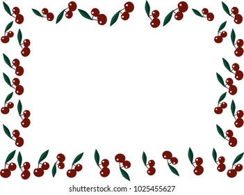 Isolated frame of cherries