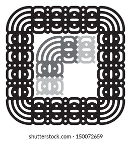 Isolated frame decoration made out of simple shapes and lines