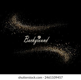 Isolated frame of golden shade made of tinsel on a black background.