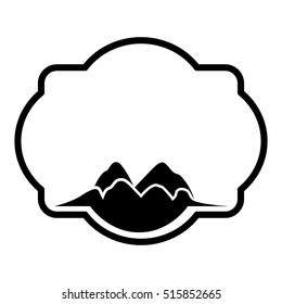 Isolated frame and mountains figure design