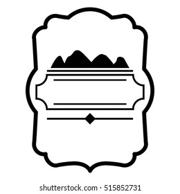 Isolated frame and mountains figure design