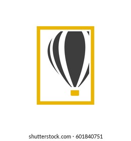 Isolated frame window in which an unusual aerostat vector logo