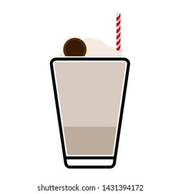 Isolated frappe with a straw icon - Vector