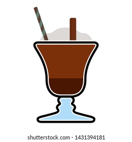 Isolated frappe with a straw icon - Vector