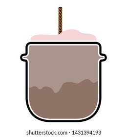 Isolated frappe with a straw icon - Vector
