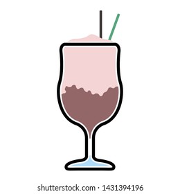 Isolated frappe with a straw icon - Vector