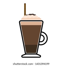 Isolated frappe with a straw icon - Vector