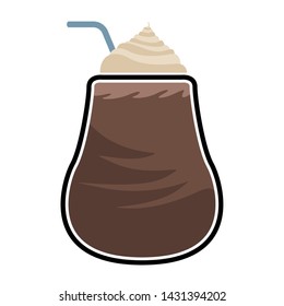Isolated frappe with a straw icon - Vector