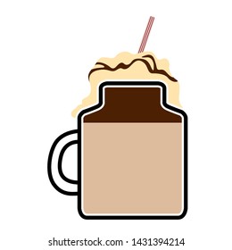 Isolated frappe with a straw icon - Vector