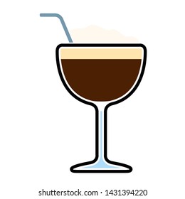 Isolated frappe with a straw icon - Vector