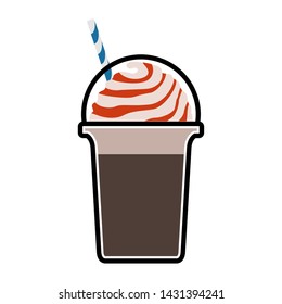 Isolated frappe with a straw icon - Vector