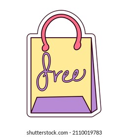 Isolated free bag discount shop promo vector illustration