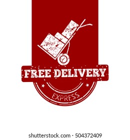 Isolated free delivery banner with text, Vector illustration