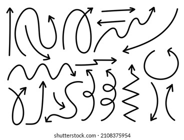 Mano Libre Aislada Dibuja Flechas En Fondo Blanco Para Elementos En Infografía, Web, Presentaciones Comerciales, Ilustración Conceptual. Vector Premium