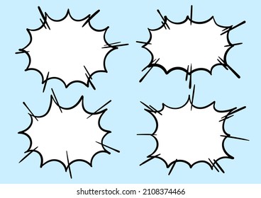 Isolated Freehand Handrawn Speech Bubbles And Signs For Cartooning, Comic, And Doodling Design. Premium Vector