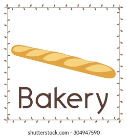 Isolated french bread on a white background. Vector illustration