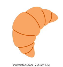 Isolated French croissant on a white background