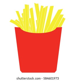 Isolated french fries icon on a white background, Vector illustration