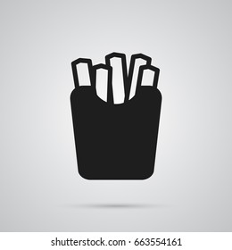 Isolated French Fries Icon Symbol On Clean Background. Vector Potato Element In Trendy Style.