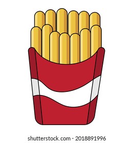 Isolated french fries on a box Vector illustration