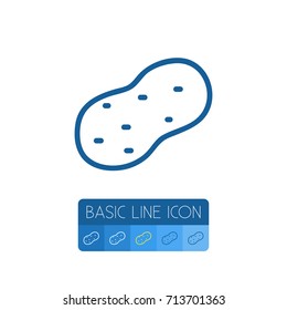 Isolated French Fries Outline. Chips Vector Element Can Be Used For Chips, French, Fries Design Concept.
