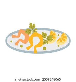 Isolated French frog legs on a white background hand drawn